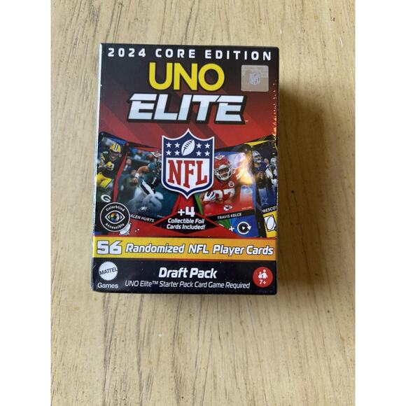 2024 UNO Cards Core Edition Uno Elite NFL Draft Pack Booster w/ 4 FOIL NFL Game - Picture 3 of 6